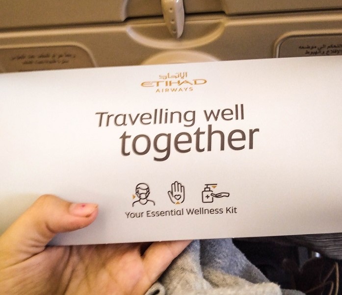 Etihad Airways prepares its passengers to fly long-haul during the pandemic with these essential wellness kits.