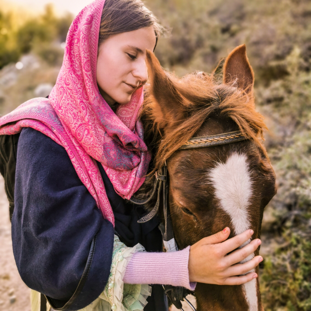 Fairy Meadows And Nanga Parbat Basecamp Trek - Everything You Need To Know 19 Girl with a pony in Fairy Meadows, Pakistan.