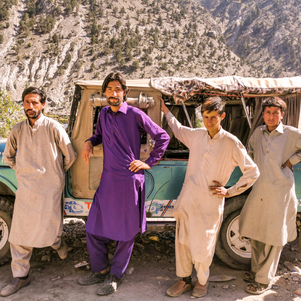Fairy Meadows And Nanga Parbat Basecamp Trek - Everything You Need To Know 11 Local men with their jeep in Tattu Village, Fairy Meadows, Pakistan.