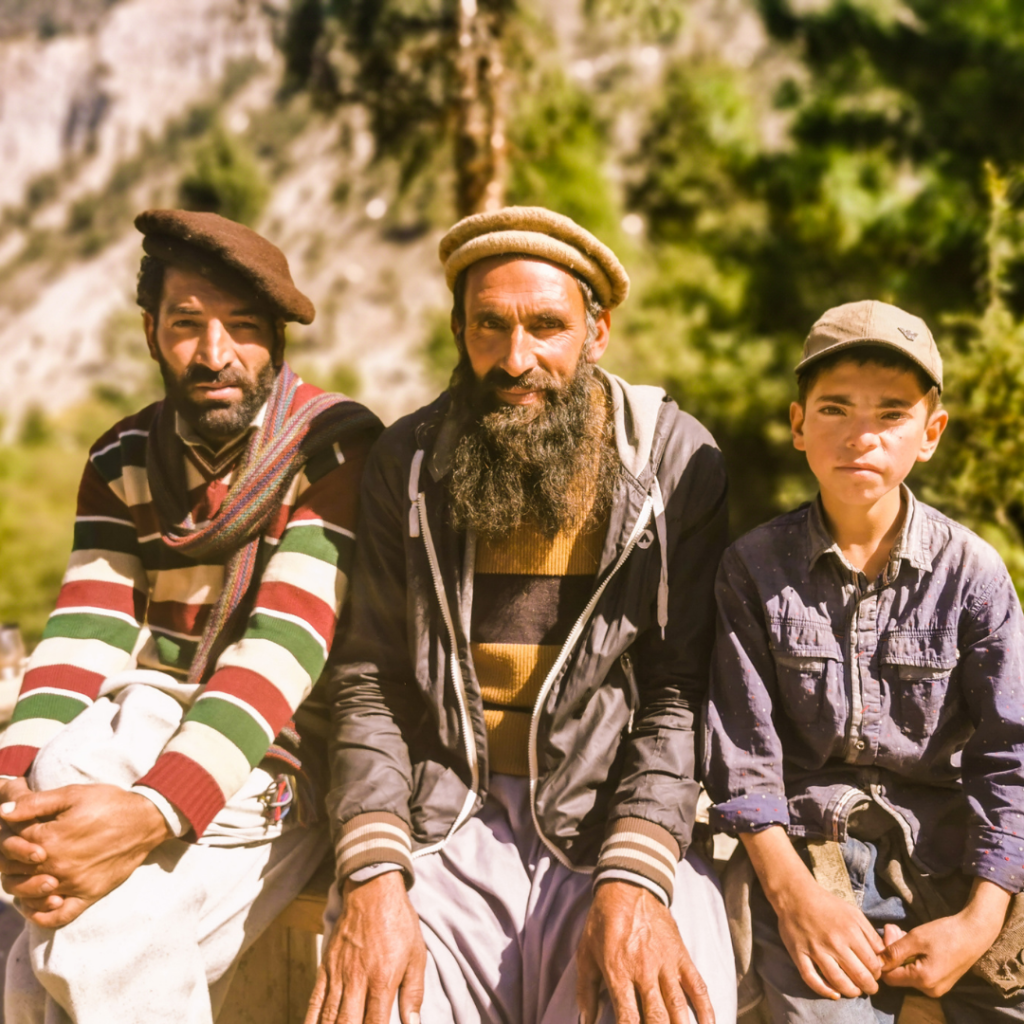 Fairy Meadows And Nanga Parbat Basecamp Trek - Everything You Need To Know 6 Two local men and one boy, a friendly encounter with Fairy Meadows locals.