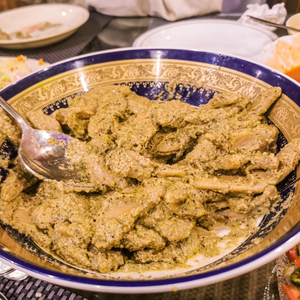 A Complete Travel Guide To Skardu, Pakistan 17 Papu, a traditional Balti dish consisting of flat buckwheat pasta in a creamy pesto-like sauce