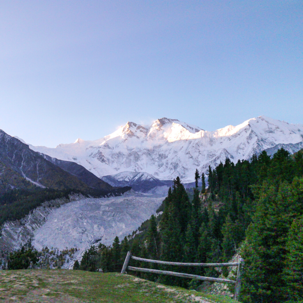 Fairy Meadows And Nanga Parbat Basecamp Trek - Everything You Need To Know 13 Nanga Parbat at sunrise captured from Raikot Sarai hotel in Fairy Meadows.