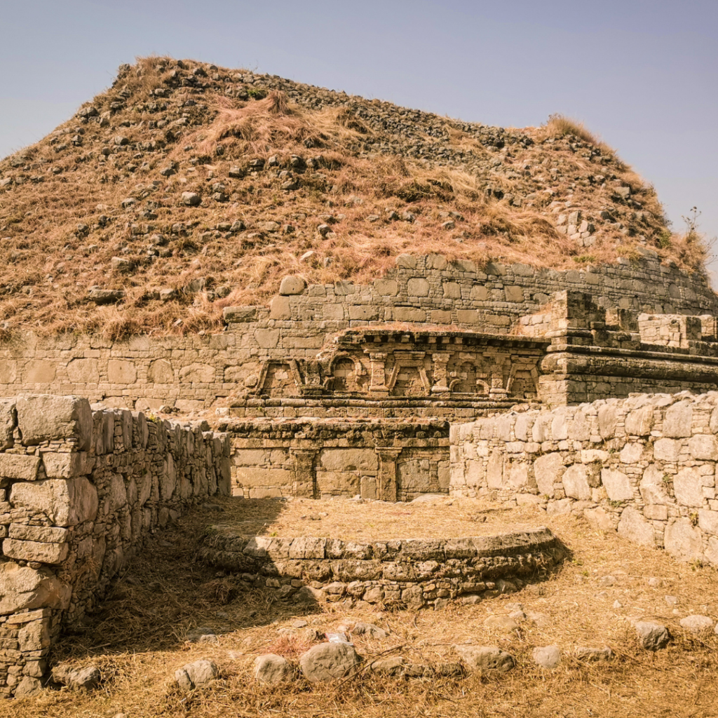 How To Visit Taxila Independently As A Tourist 6 Ruins of the Dharmarajika Stupa at Taxila, Pakistan. The stupa houses the Buddha Tooth Relic, making it an important pilgrimage site for Buddhists from around the world.