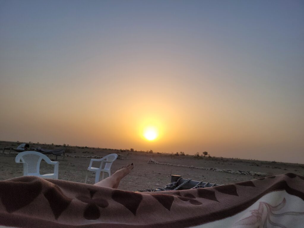 My Astonishing Visit To The Tribal Areas of Punjab, Pakistan 10 Sunrise seen from a charpai in the desert of Koh e Suleman in the tribal areas of Punjab, Pakistan.