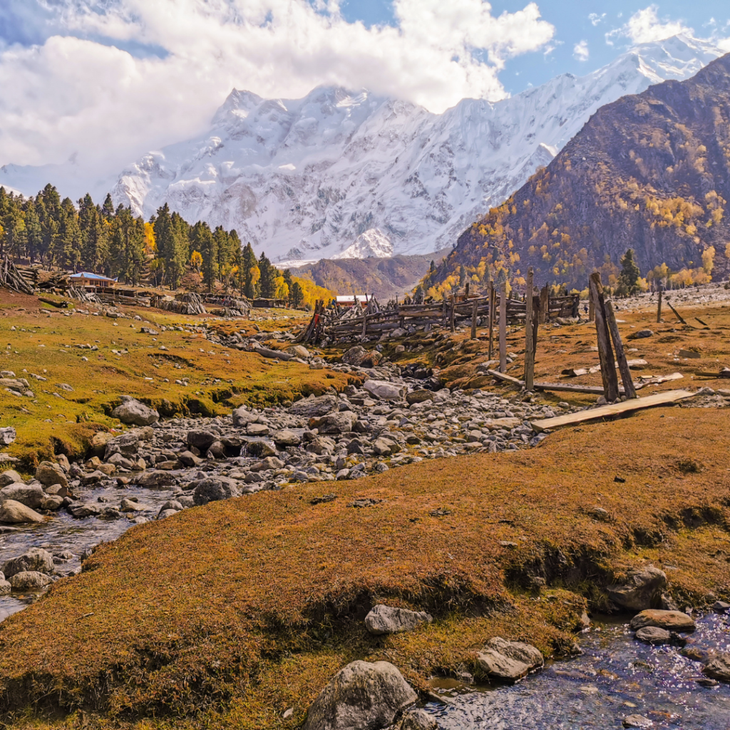 Traveling To Pakistan In 2022: Everything You Need To Know 9 View of the snow-covered Nanga Parbat mountain from Beyal Camp in autumn, Fairy Meadows, Pakistan.