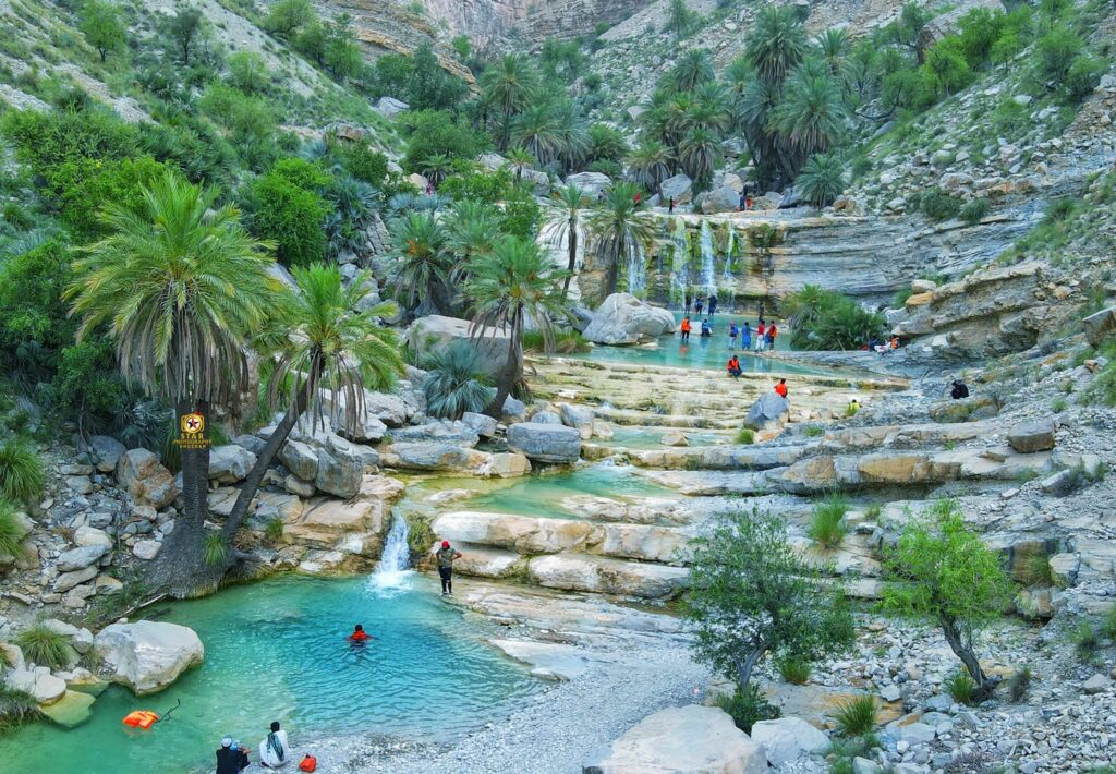 Secret Balochistan - 10 Days Tour To One Of The LEAST VISITED PLACES ON EARTH 11 Aerial view of Moola Chotok waterfalls, an oasis in the mountains near Khuzdar, Balochistan, Pakistan