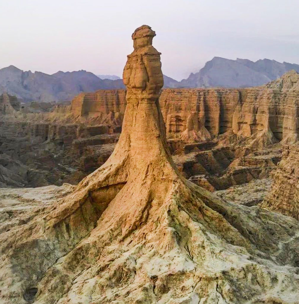 Secret Balochistan - 10 Days Tour To One Of The LEAST VISITED PLACES ON EARTH 2 Drone shot of the Princess of Hope structure in Hingol National Park, Balochistan, Pakistan